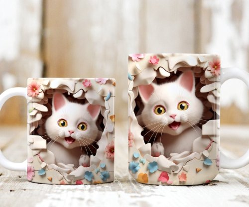 3d mug cat