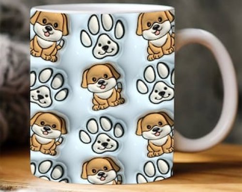 3d inflated cute dog