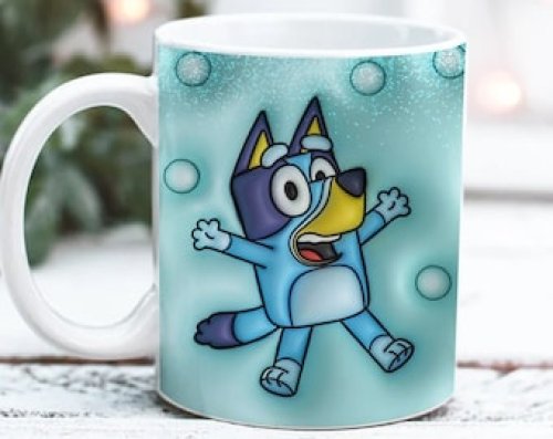 3d blue dog puff